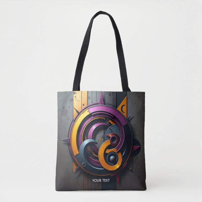 Tote Bag Imaginaire mignon Abstrait orange violet (Devant)