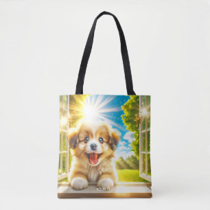 Tote Bag Imaginaire mignon chien soleil bébé chien