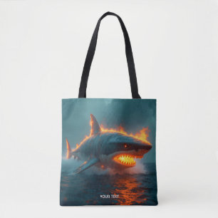 Tote Bag Imaginaire mignon feu requin mer