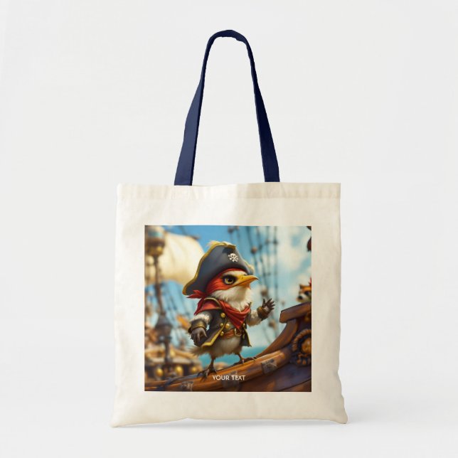 Tote Bag Imaginaire mignon oiseau capitaine Pirate (Devant)