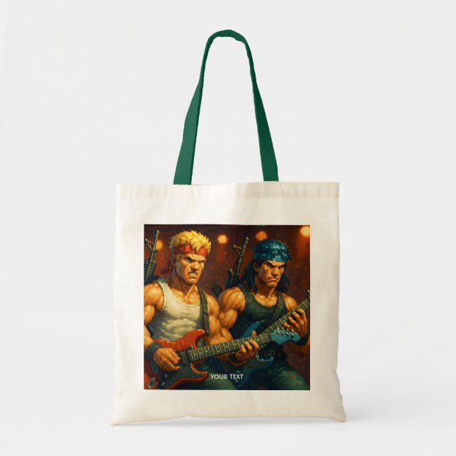 Tote Bag Imaginaire mignon Pixelizé Rock Band (Devant)
