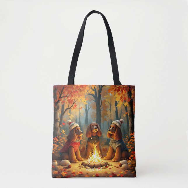 Tote Bag Imaginaire mignon trois chiens d'automne (Devant)