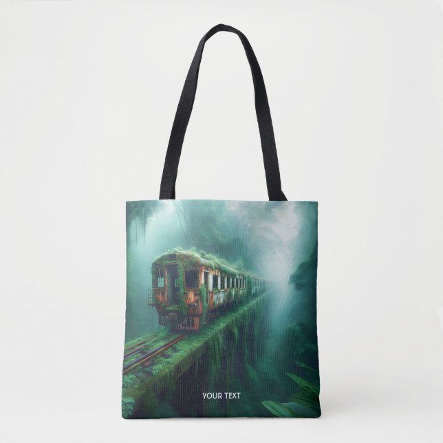 Tote Bag Imaginaire mignon vieux train passé (Devant)