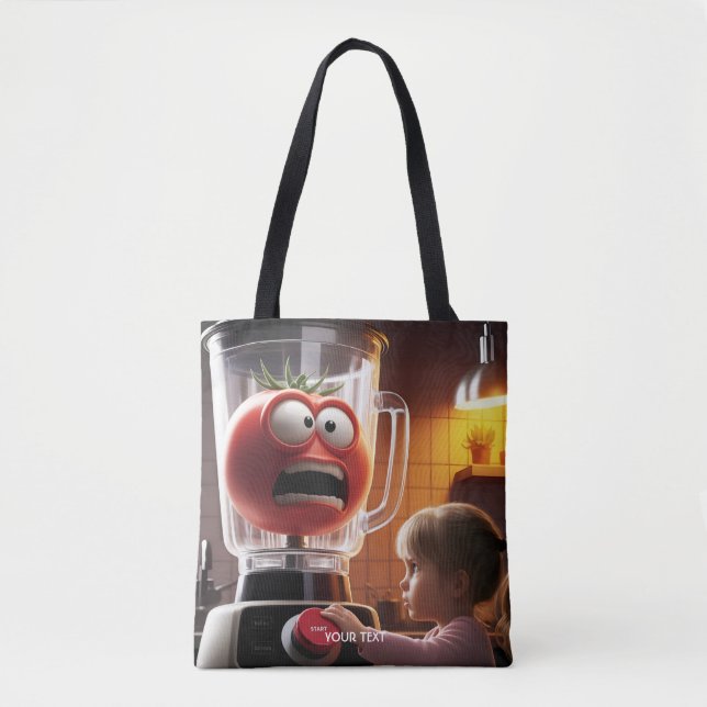 Tote Bag Imaginaire mignonne fille mélangeur tomate (Devant)