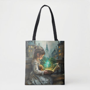 Tote Bag Imaginaire mignonne jeune fille lecture