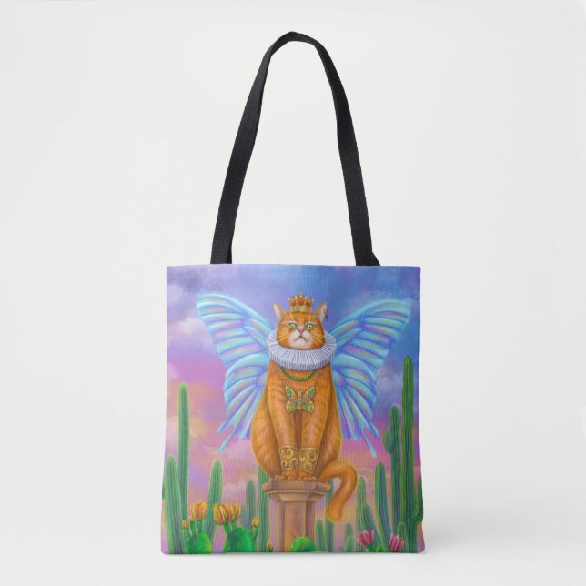 Tote Bag Imaginaire roi papillon chat (Devant)