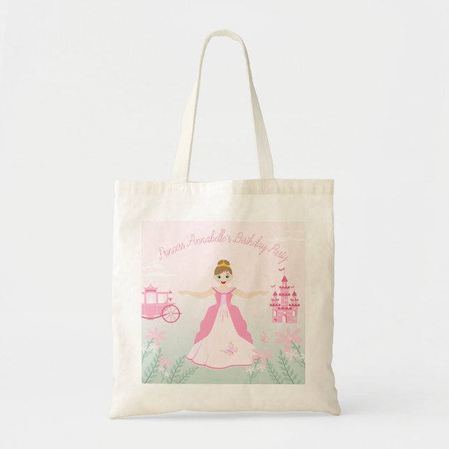 Tote Bag Imaginaire rose princesse fête d'anniversaire (Devant)