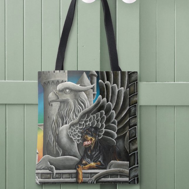 Tote Bag Imaginaire Rottweiler Chien Gargoyle (Créateur téléchargé)