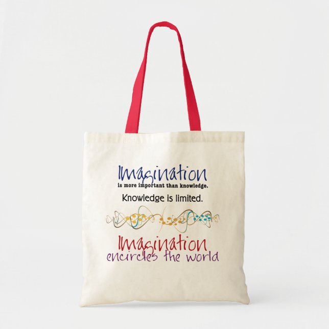 Tote Bag Imagination, plus importante que la connaissance (Devant)