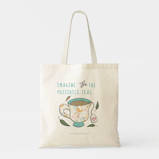 Tote Bag Imaginez les possibilités Tea Puns Shopping Grocer (Dos)