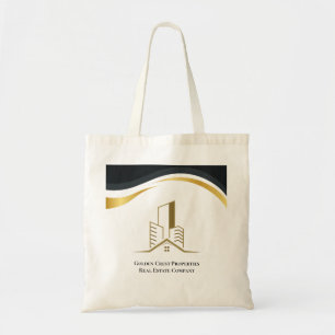 Tote Bag Immobilier personnalisé de luxe Black & Gold