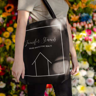 Tote Bag Immobilier Société Personnalisé Moderne Réalisateu