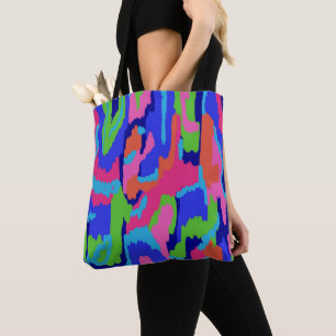 Tote Bag Impression Abstraite colorée dans les couleurs rét