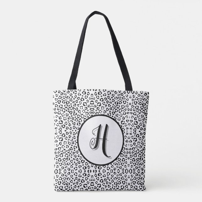 Tote Bag Impression animal en N&B (Personnaliser) (Dos)