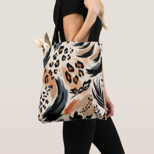Tote Bag Impression animalière exotique peinte abstraite lé