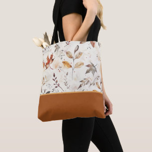 Tote Bag Impression botanique de feuilles d'automne cosy à 