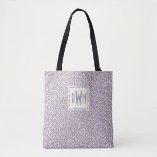 Tote Bag Impression botanique de lavande Monogramme perso