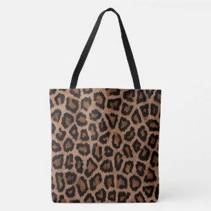 Tote Bag Impression classique en noir et Brown tacheté
