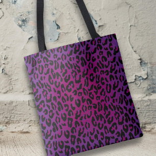 Tote Bag Impression d'animal léopard Rose Violet Ombre de s