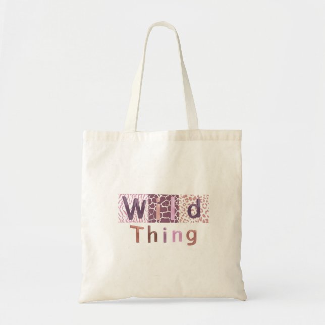 Tote Bag Impression d'animaux de safari avec citation (Devant)