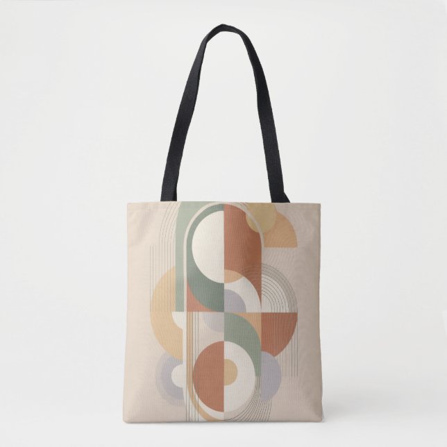 Tote Bag Impression d'art Bauhaus géométrique abstrait | Mi (Devant)