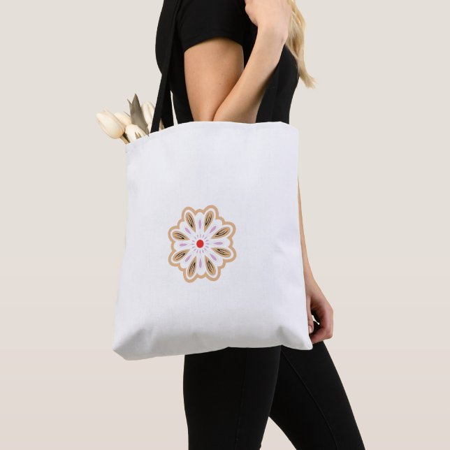 Tote Bag Impression d'art floral Mandala | Décor Boho (De près)