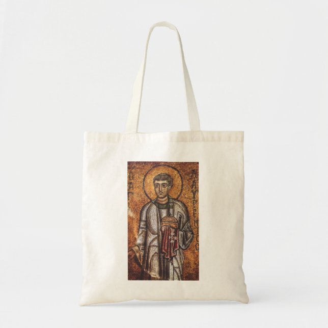 Tote Bag Impression d'art mosaïque orthodoxe Saint Laurent (Devant)