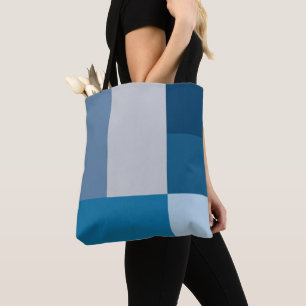 Tote Bag Impression de bloc couleur Gray and Blues