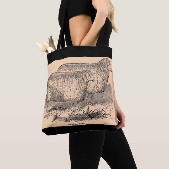 Tote Bag Impression de brebis Cotswold du 19e siècle (De près)