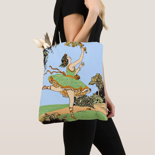 Tote Bag impression de danseuse joyeuse (De près)