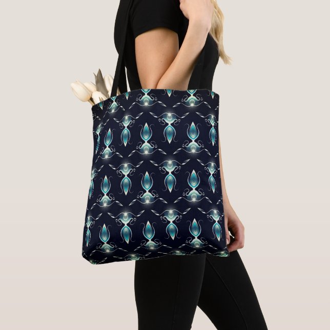 Tote Bag Impression de gemme de couleur bleue lumineuse de  (De près)