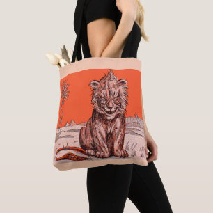 Tote Bag impression de lion souriant
