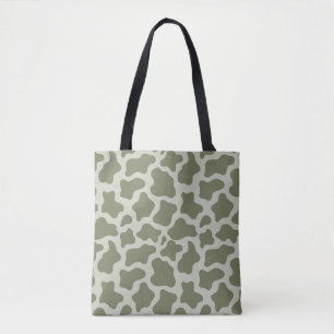 Tote Bag Impression de vache verte Sage