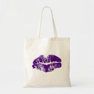 Tote Bag Impression Des Lèvres Violettes