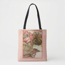 Impression d'illustration de flamant vintage