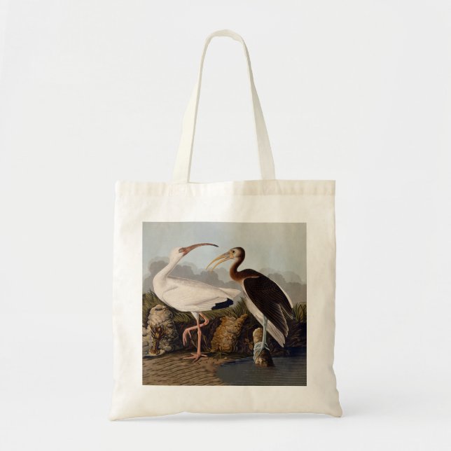 Tote Bag Impression d'oiseau Ibis blanc de John James Audub (Devant)