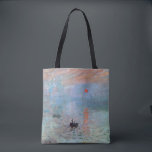 Tote Bag Impression, lever de soleil, Claude Monet, 1872<br><div class="desc">Oscar-Claude Monet (14 novembre 1840 - 5 décembre 1926) était un peintre français, un fondateur de la peinture impressionniste française et le praticien le plus cohérent et le plus prolifique de la philosophie du mouvement d'exprimer ses perceptions avant la nature, surtout en ce qui concerne la peinture en plein air....</div>