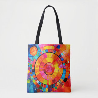 Tote Bag Impression patchwork abstraite