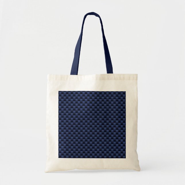Tote Bag Impression Royal Blue Carbon Fibre Style Tressage (Devant)