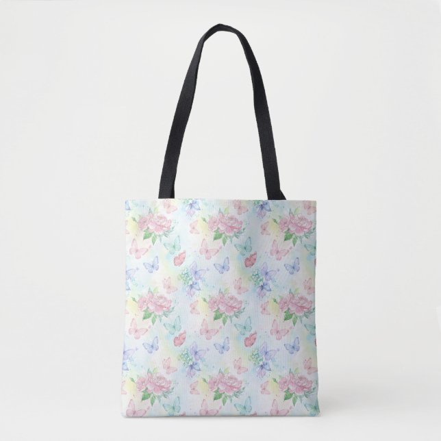 Tote Bag Impression sans couture de papillon élégant (Devant)