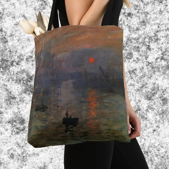 Tote Bag Impression Soleil levant de Claude Monet, Art vint (Créateur téléchargé)