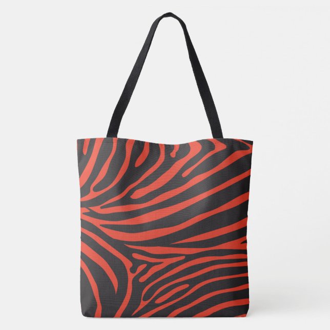 Tote Bag Impression Zèbre noir et rouge (Dos)