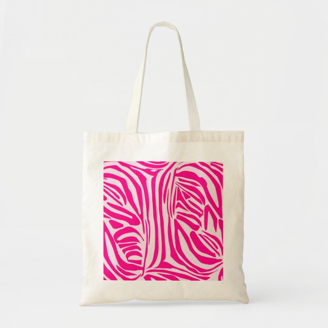 Tote Bag Impression zèbre rose (Devant)
