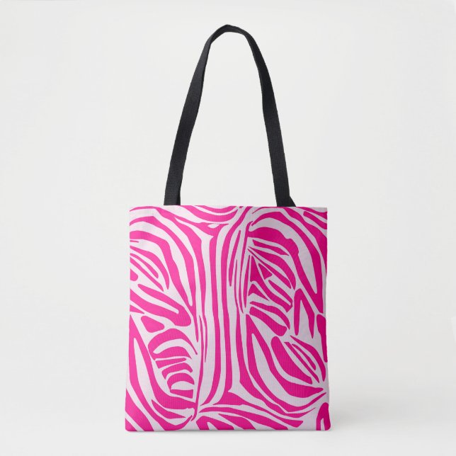 Tote Bag Impression zèbre rose (Devant)
