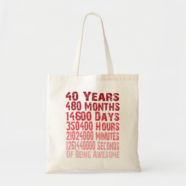Tote Bag Impressionnant depuis 40 ans de quarantième cadeau (Devant)