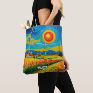 Tote Bag Impressionnisme Énergie solaire et éolienne