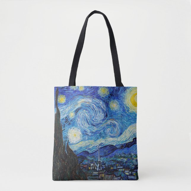 Tote Bag Impressionnisme Vincent Van Gogh Starry Starry Nui (Devant)