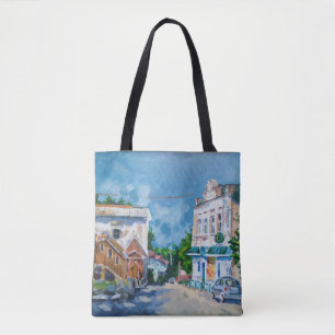 Tote Bag Impressionniste Imprimé De Vue Générale De Villes
