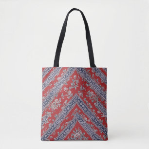 Tote Bag Imprimé bandana floral rouge et bleu