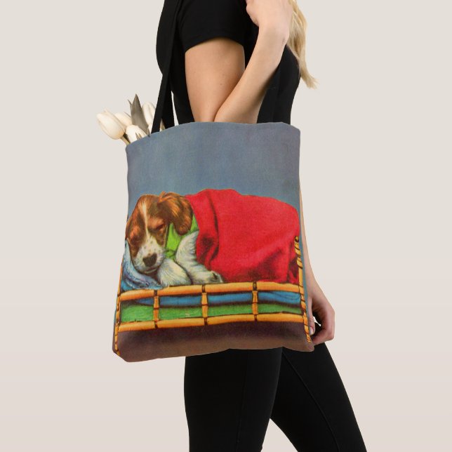 Tote Bag imprimé de chiot doré mignon (De près)